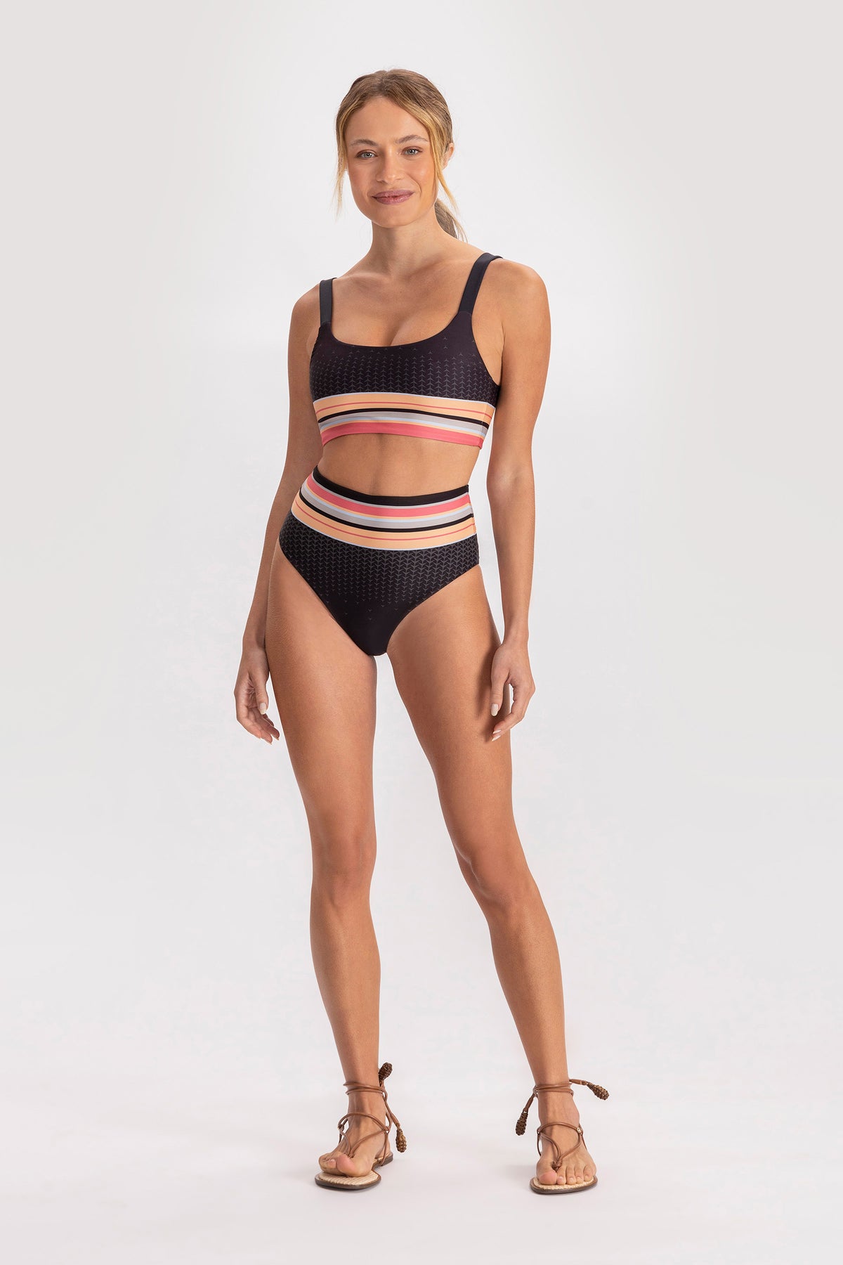 Strippy High Rise Hot Pant